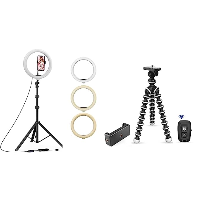 Tygot 10 Inches Big LED Ring Light Gorilla Tripod/Mini 33 CM (13 Inc
